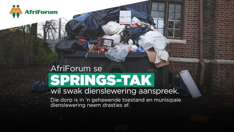 AfriForum se Springs-tak wil swak dienslewering aanspreek