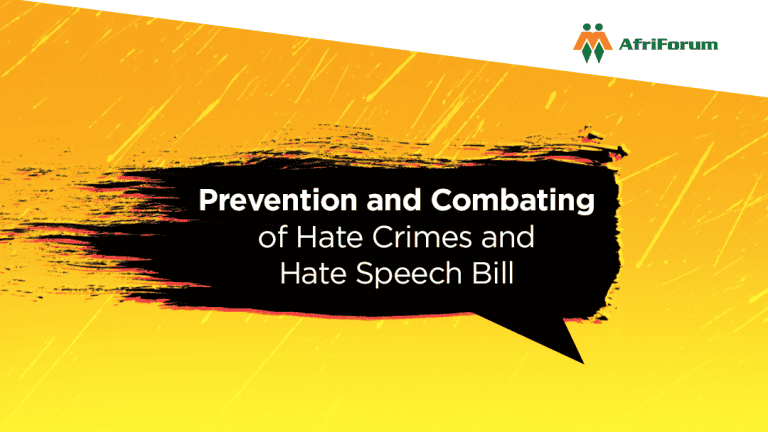 Prevention and Combating of Hate Crimes and Hate Speech Bill