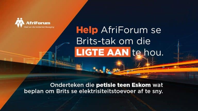 Help AfriForum se Brits-tak om die ligte aan te hou