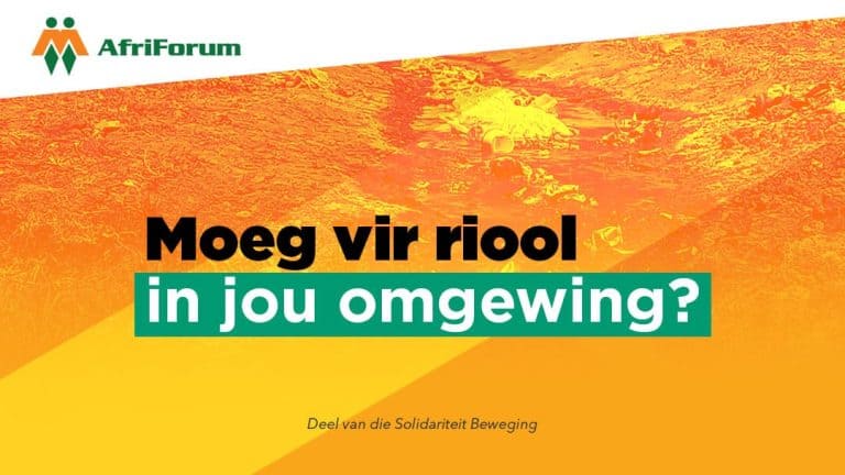 Moeg vir riool in jou omgewing?