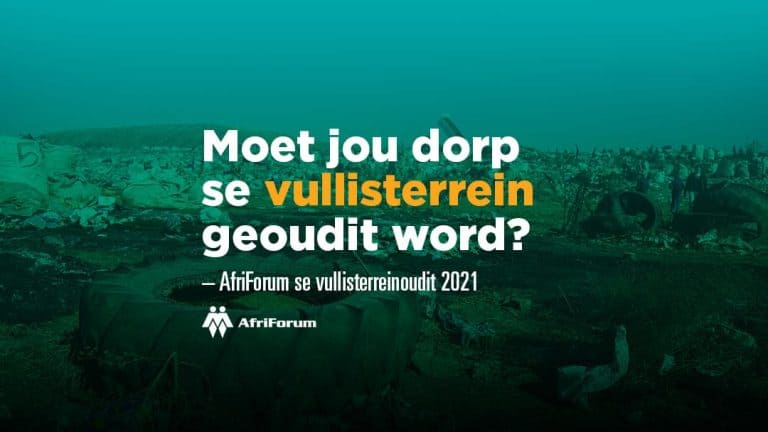 Moet jou dorp se vullisterrein geoudit word?