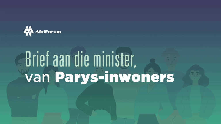 Brief aan die minister, van Parys-inwoners