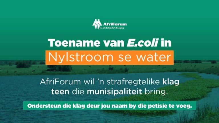 Toename van E. Coli in Nylstroom se water