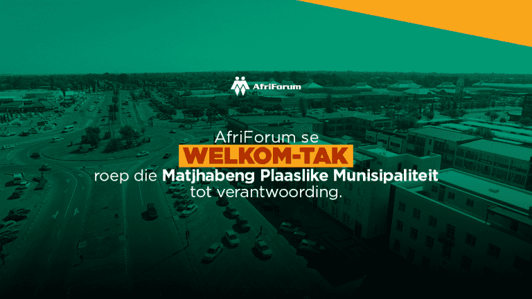 AfriForum se Welkom-tak roep die Matjhabeng Plaaslike Munisipaliteit tot verantwoording