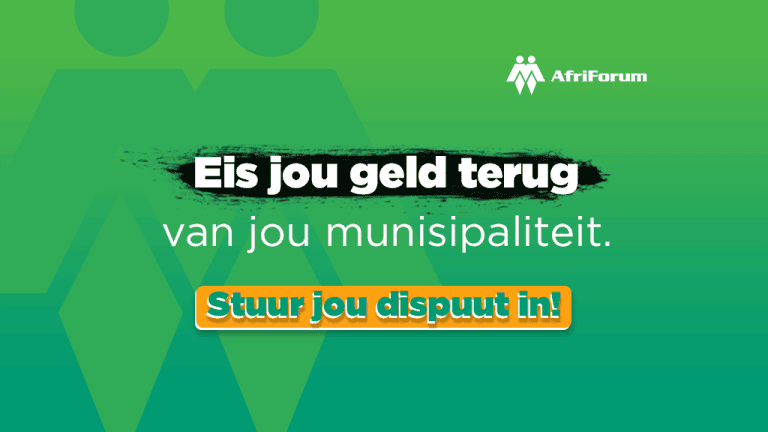 Eis jou geld terug van jou munisipaliteit.